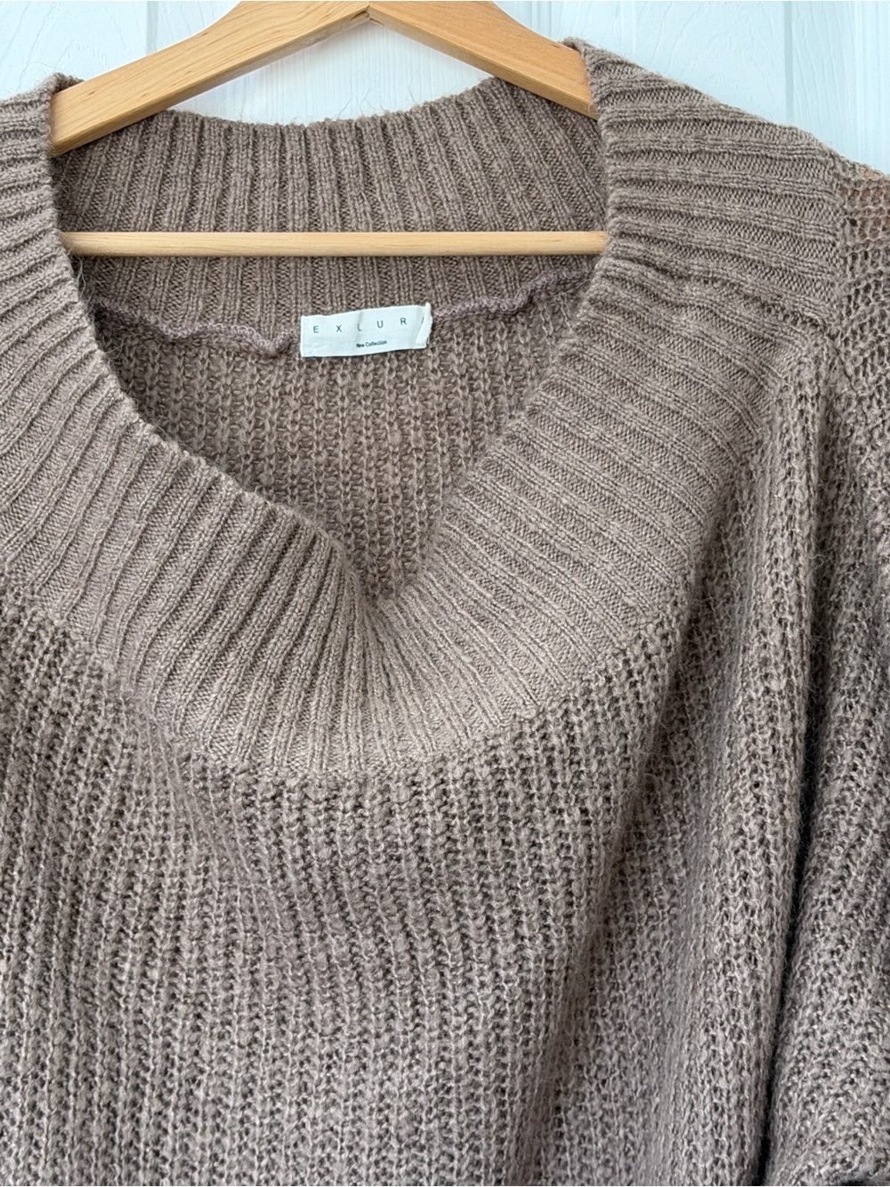 Cozy Taupe Cowl Neck Sweater - Picture 4 of 8